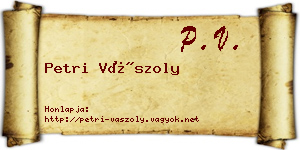 Petri Vászoly névjegykártya